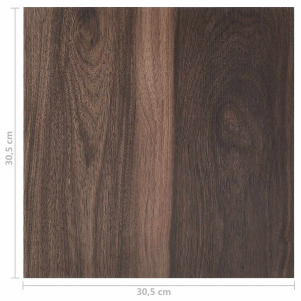 Dunkelbraune PVC Bodenplatten, 55 Stk. (5,11 m²)