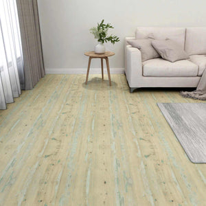 vidaXL Flooring Planks 5.11 m² 55 pcs PVC White and Light Brown