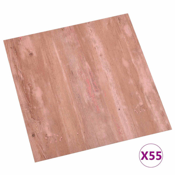 vidaXL Floor Tiles 55 pcs Red 5.11 m² PVC