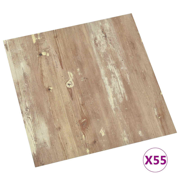 vidaXL Flooring Planks 5.11 m² 55 pcs PVC Cream and Light Brown