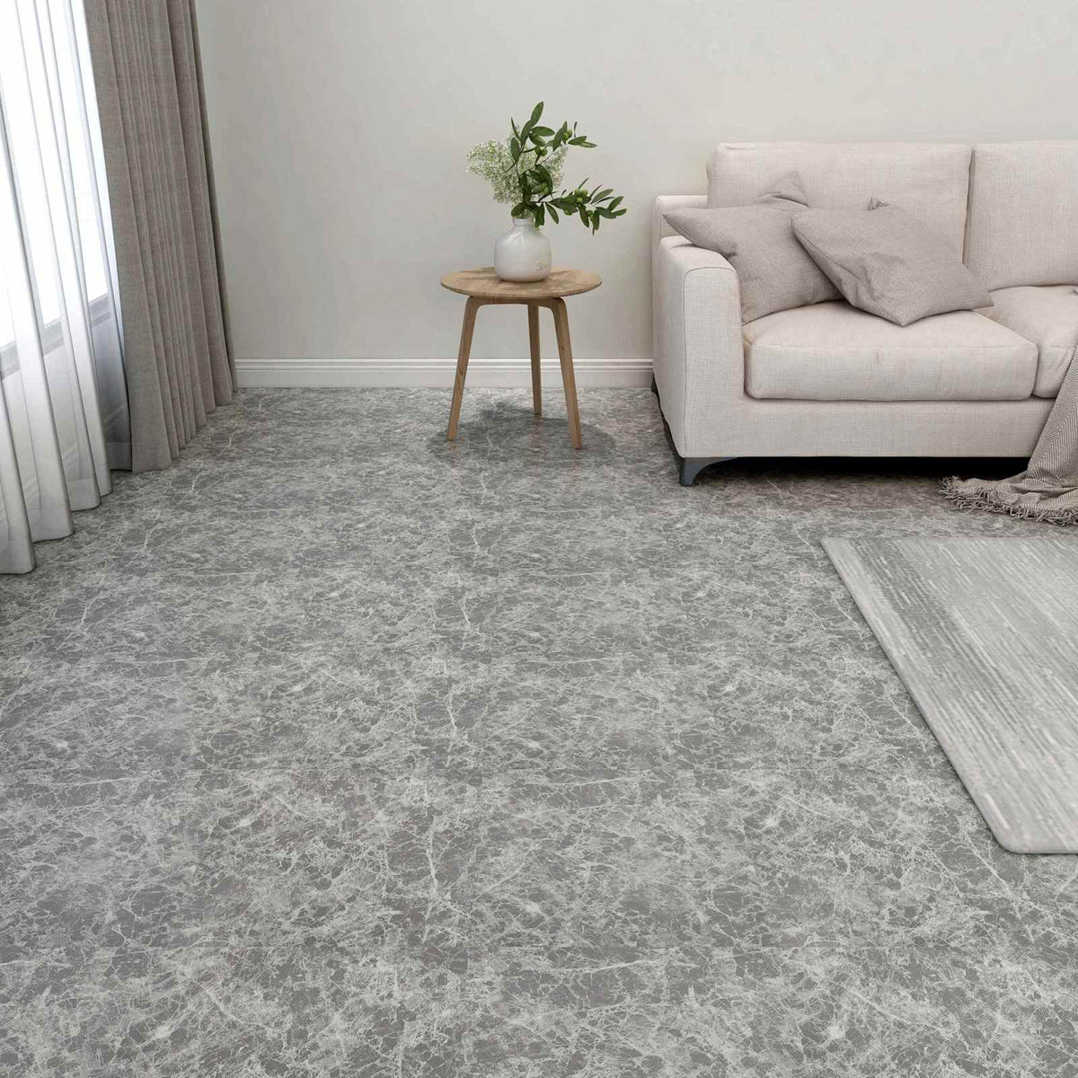 vidaXL Flooring Planks 5.11 m² 55 pcs PVC Grey
