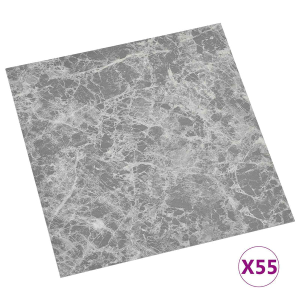 vidaXL Flooring Planks 5.11 m² 55 pcs PVC Grey