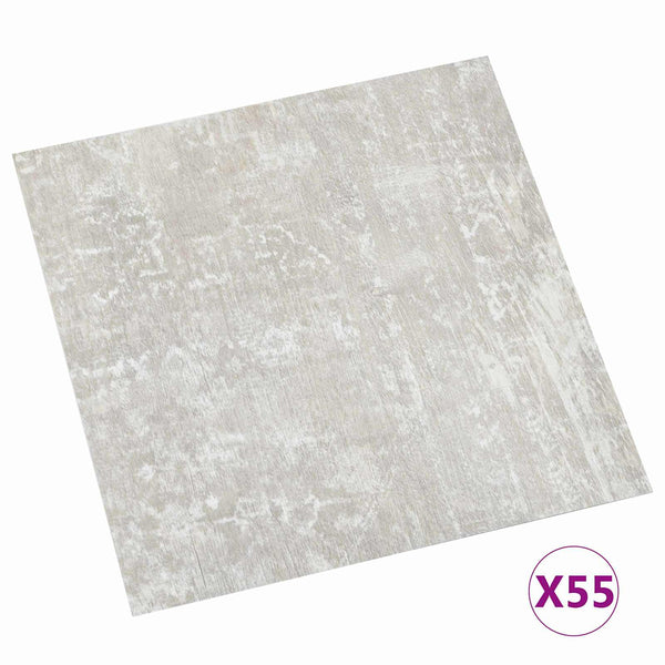 vidaXL Flooring Planks 5.11 m² 55 pcs PVC White and Wood