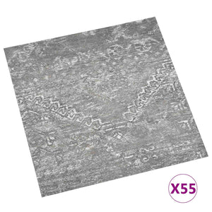 vidaXL Flooring Planks 55 pcs Concrete Grey 5.11 m² PVC