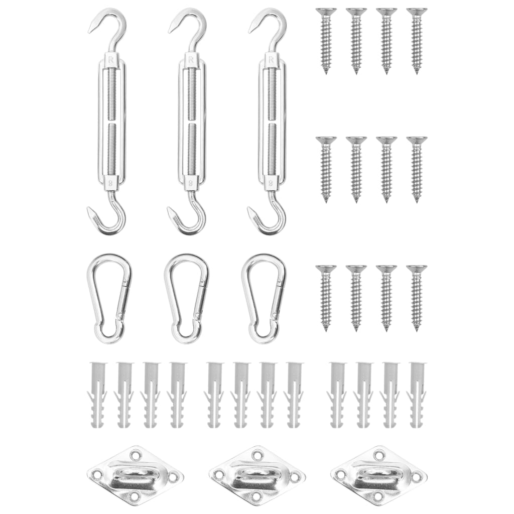 vidaXL 9-piece Sun Shade Sail Accessory Set Stainless Steel