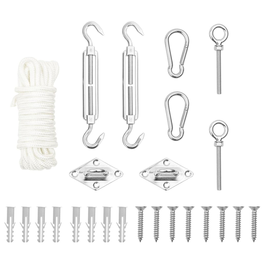 vidaXL 9-piece Sun Shade Sail Accessory Set Stainless Steel