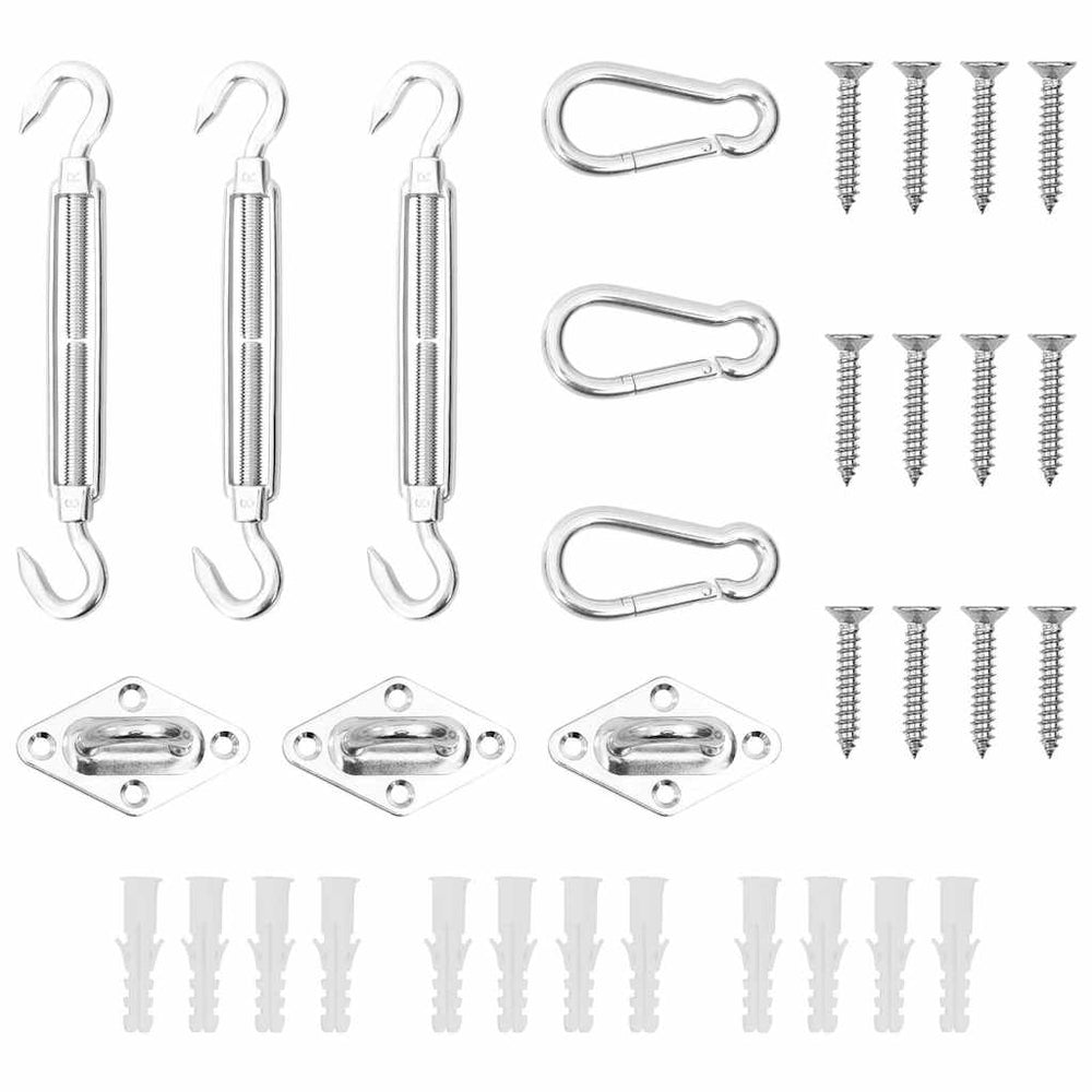 vidaXL 9-piece Sun Shade Sail Accessory Set Stainless Steel