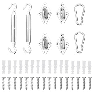 vidaXL 8-Piece Sun Shade Sail Accessory Kit Stainless Steel