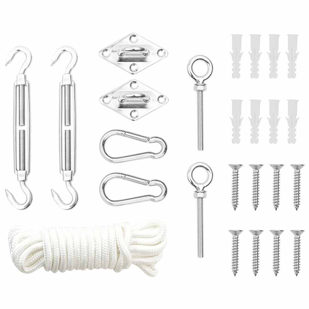 vidaXL 9-piece Sun Shade Sail Accessory Set Stainless Steel
