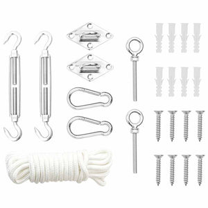 vidaXL 9-piece Sun Shade Sail Accessory Set Stainless Steel