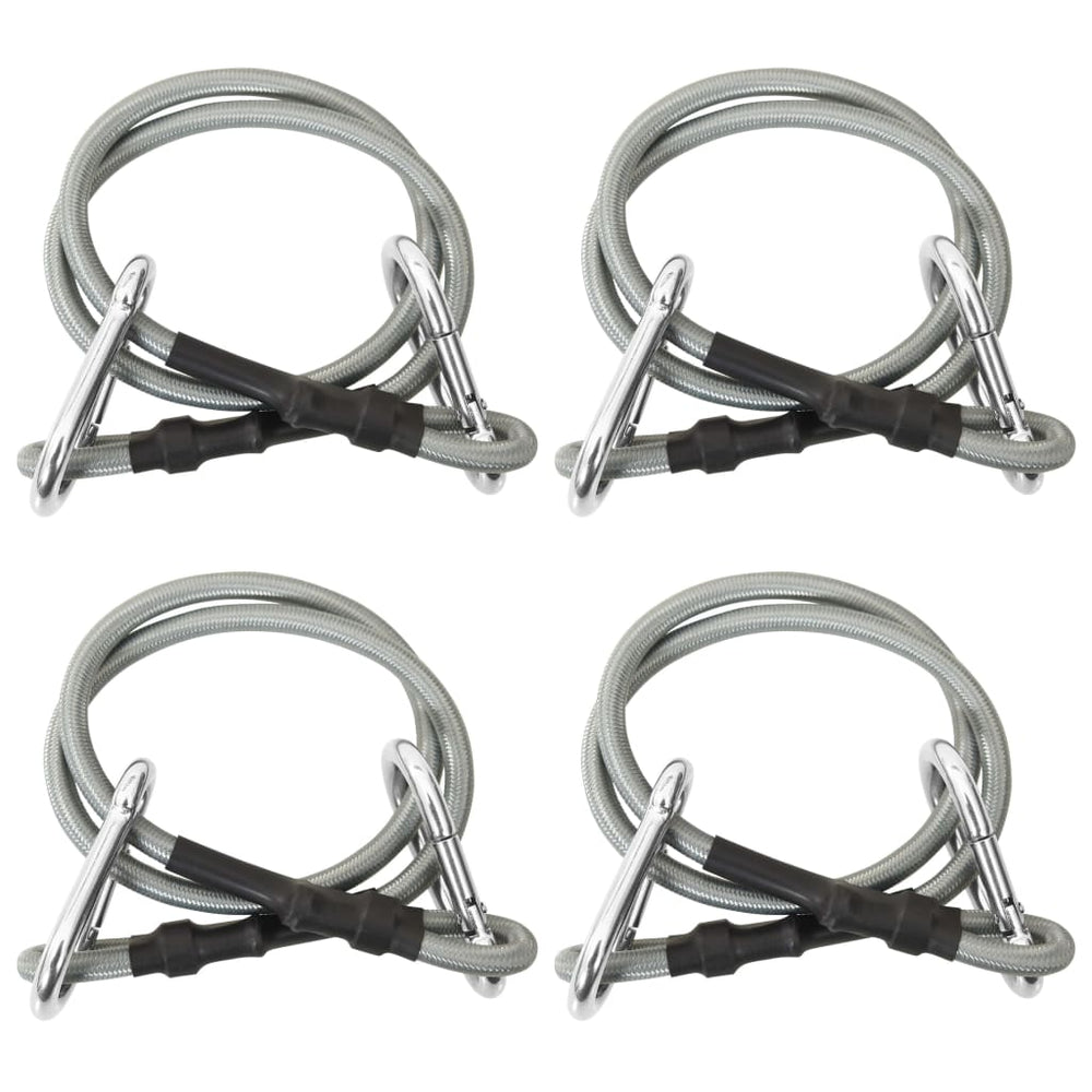 vidaXL Ropes with Carabiner 4 pcs. Rubber