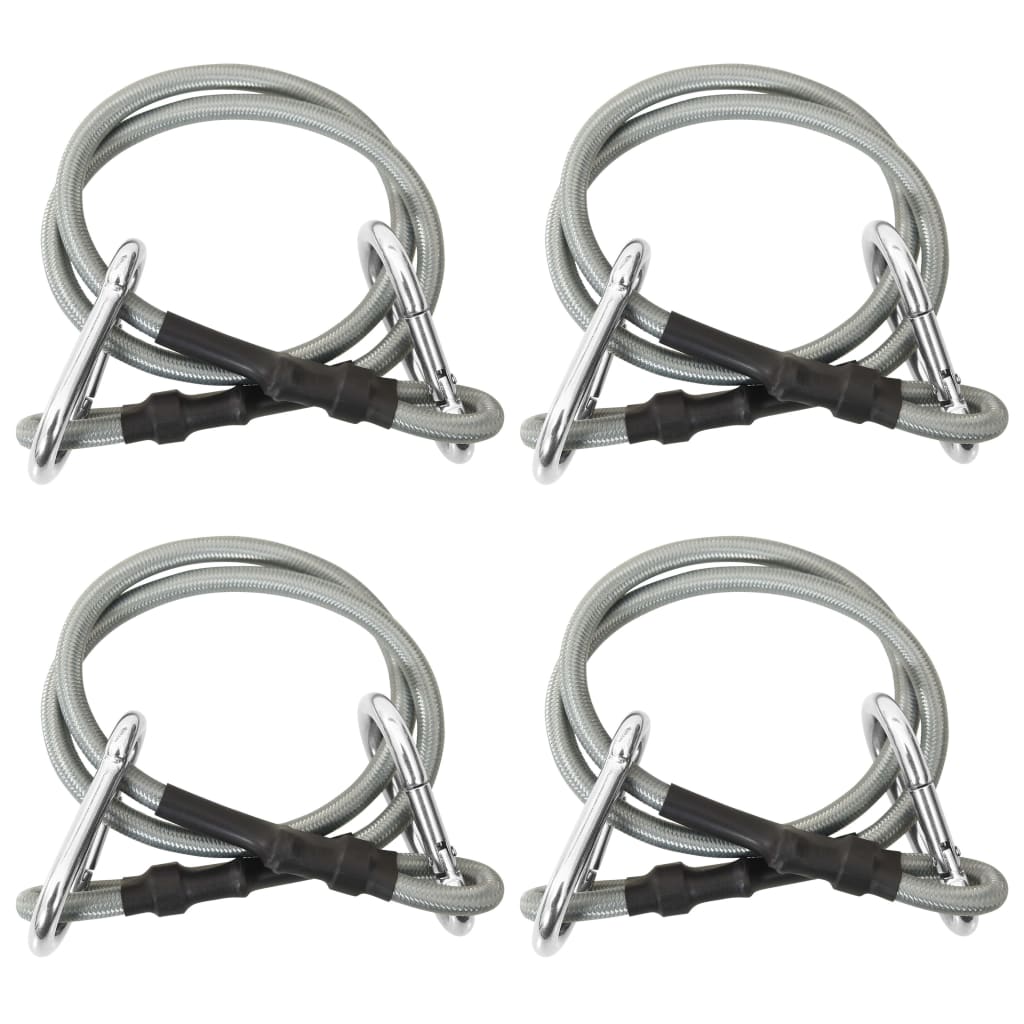vidaXL Ropes with Carabiner 4 pcs. Rubber
