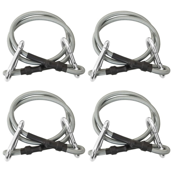 vidaXL Ropes with Carabiner 4 pcs. Rubber