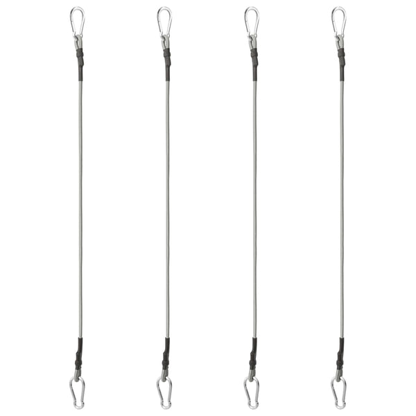 vidaXL Ropes with Carabiner 4 pcs. Rubber