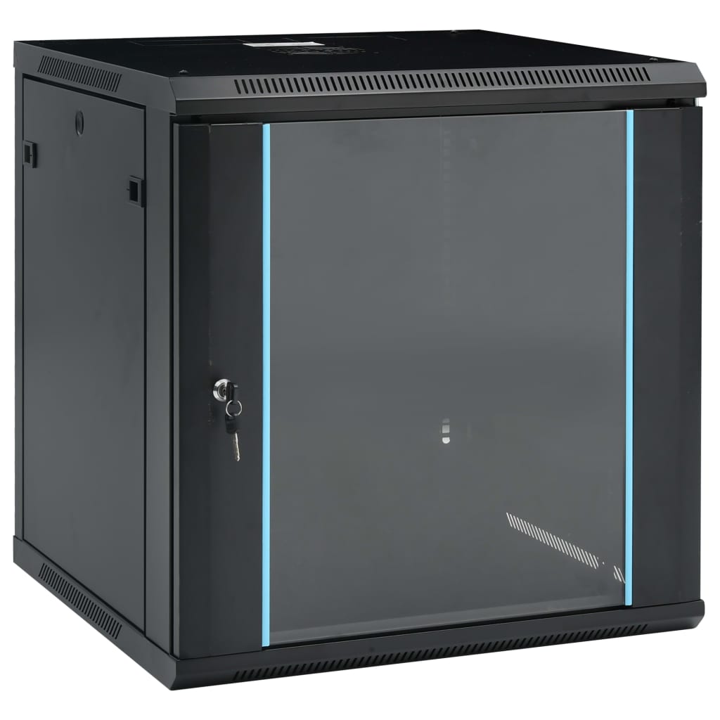 vidaXL 12U Wall-Mounted Network Cabinet 19" IP20 600x600x640 mm