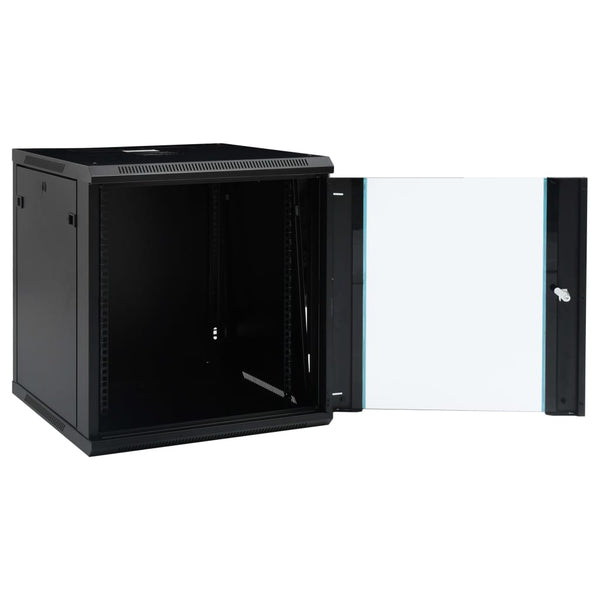 vidaXL 12U Wall-Mounted Network Cabinet 19" IP20 600x600x640 mm