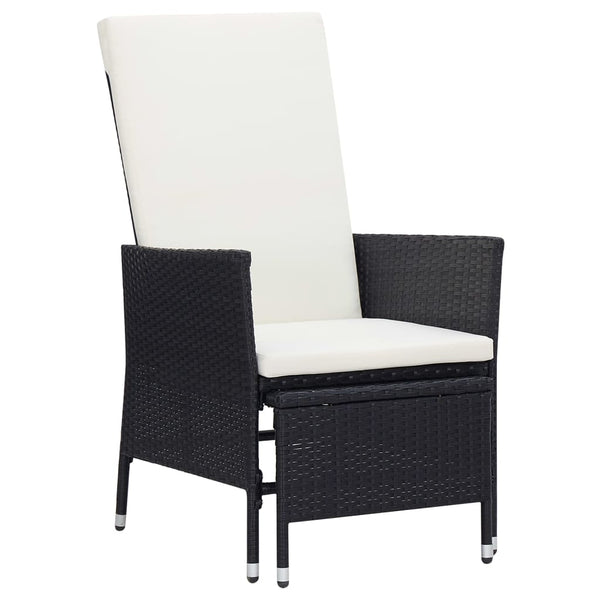 vidaXL 2-Piece Garden Lounge Set with Cushions Poly Rattan Black