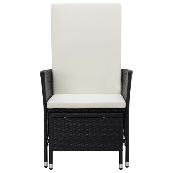 vidaXL 2-Piece Garden Lounge Set with Cushions Poly Rattan Black