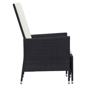 vidaXL 2-Piece Garden Lounge Set with Cushions Poly Rattan Black