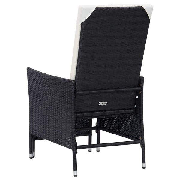 vidaXL 2-Piece Garden Lounge Set with Cushions Poly Rattan Black