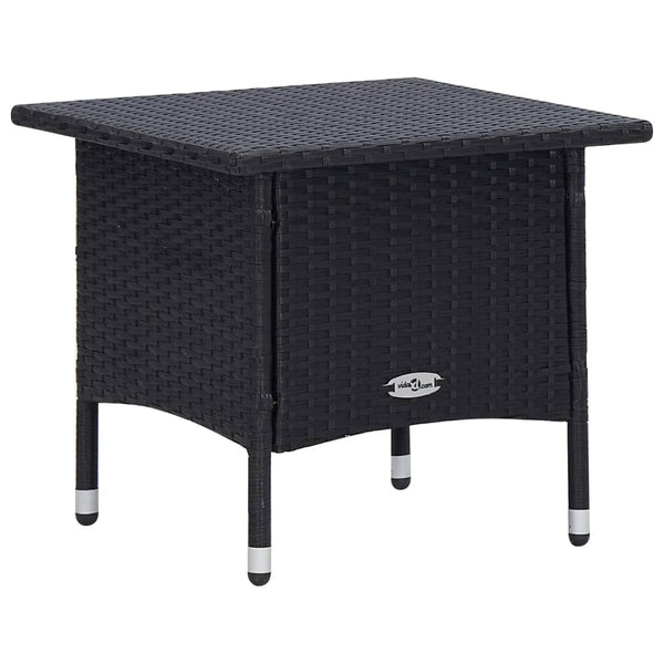 vidaXL 2-Piece Garden Lounge Set with Cushions Poly Rattan Black