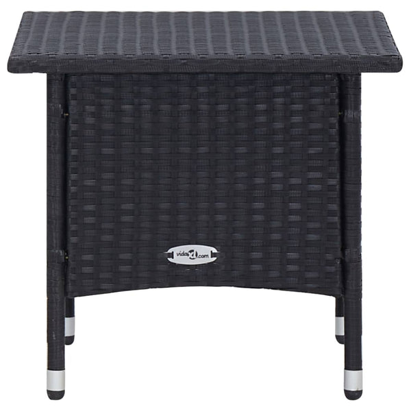 vidaXL 2-Piece Garden Lounge Set with Cushions Poly Rattan Black