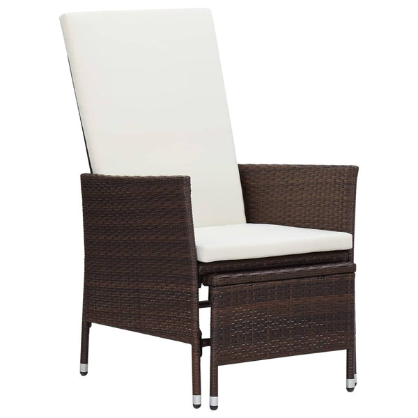 vidaXL 2-Piece Garden Lounge Set with Cushions Poly Rattan Brown
