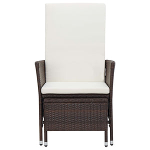 vidaXL 2-Piece Garden Lounge Set with Cushions Poly Rattan Brown