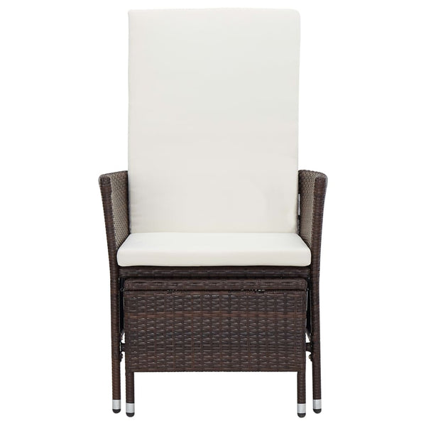 vidaXL 2-Piece Garden Lounge Set with Cushions Poly Rattan Brown