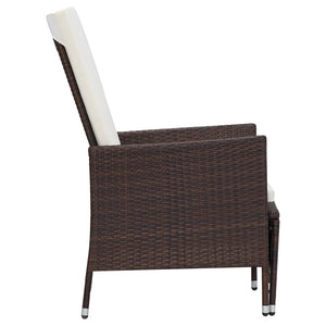 vidaXL 2-Piece Garden Lounge Set with Cushions Poly Rattan Brown