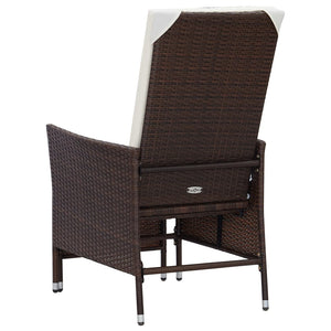 vidaXL 2-Piece Garden Lounge Set with Cushions Poly Rattan Brown