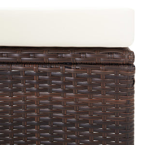 vidaXL 2-Piece Garden Lounge Set with Cushions Poly Rattan Brown