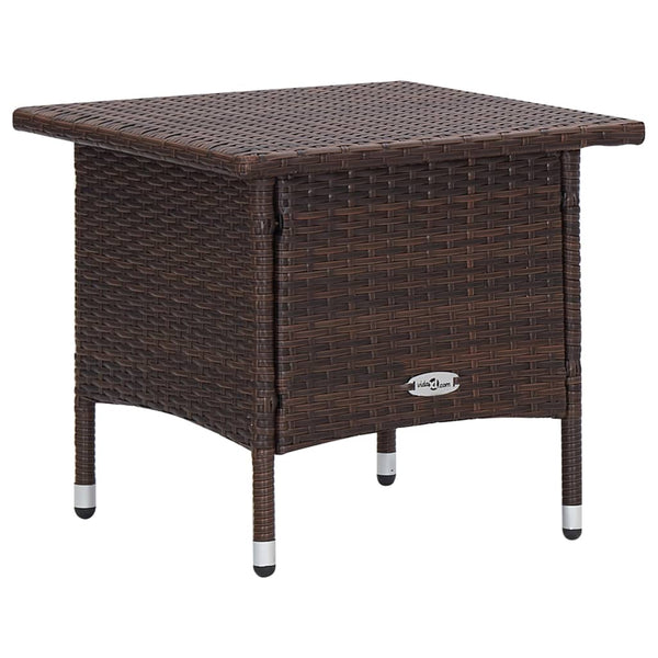 vidaXL 2-Piece Garden Lounge Set with Cushions Poly Rattan Brown
