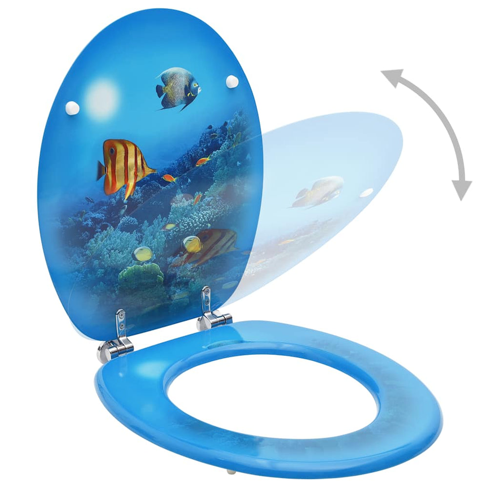 vidaXL Toilet Seats with Lids 2 pcs MDF Deep Sea Design