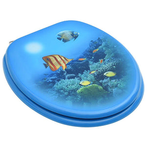vidaXL Toilet Seats with Lids 2 pcs MDF Deep Sea Design