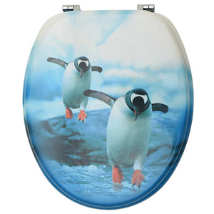 vidaXL Toilet Seats with Lids 2 pcs. MDF Penguin Design