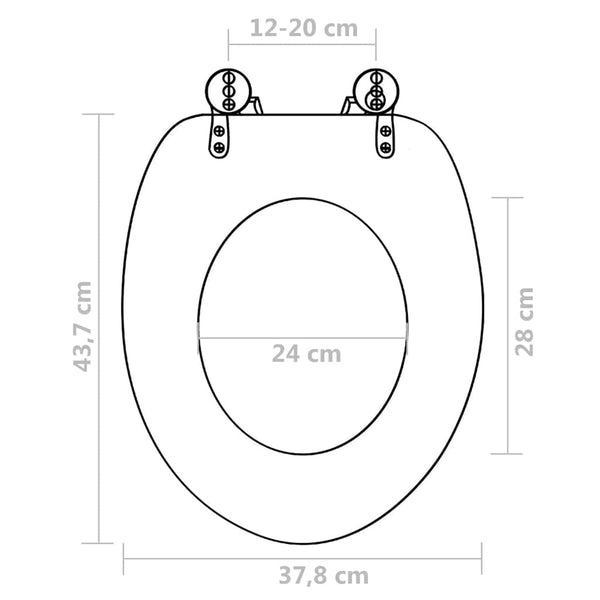 vidaXL Toilet Seats Soft Close Lid 2 pcs. MDF Flamingo Design