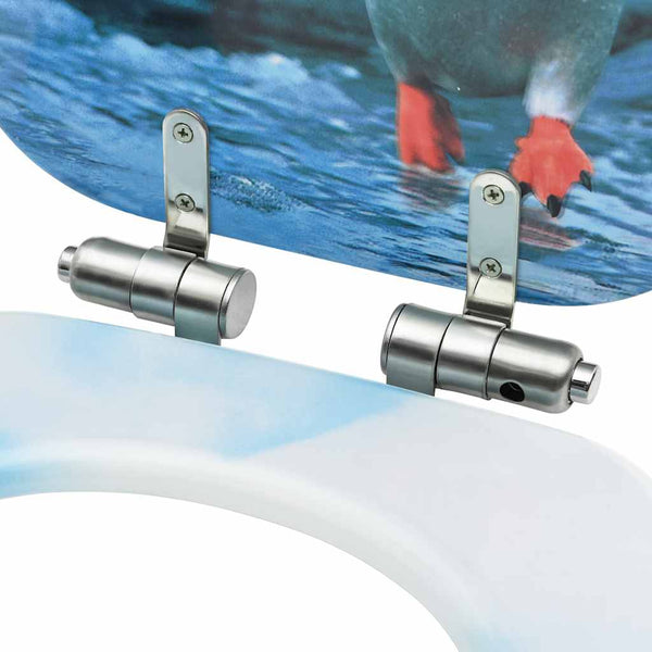 vidaXL Toilet Seats with Soft-Close Lid 2 pcs. MDF Penguin Design