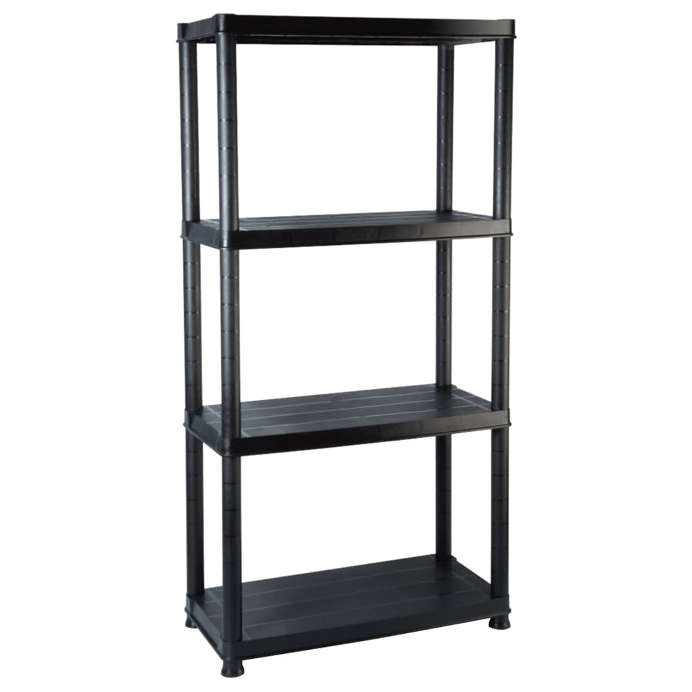 vidaXL Storage Rack 4-Tier Black 61x30.5x130 cm Plastic