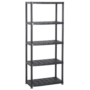vidaXL Storage Rack 5-Tier Black 71x38x170 cm Plastic