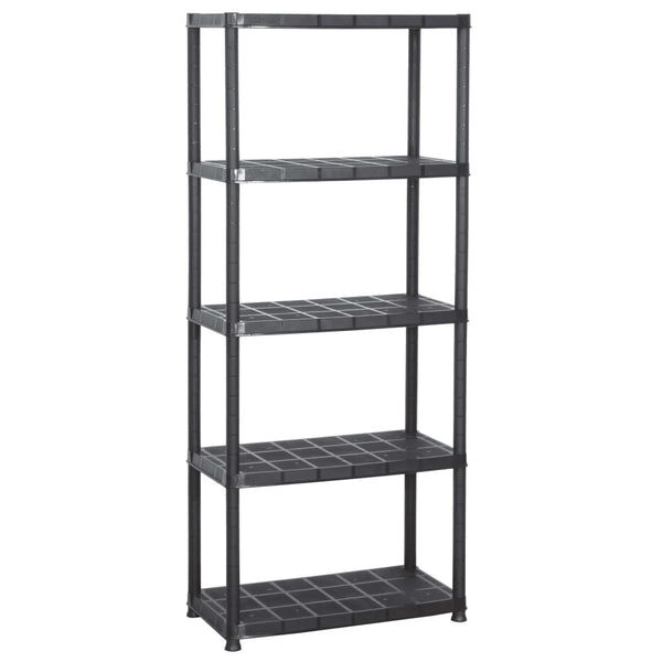 vidaXL Storage Rack 5-Tier Black 71x38x170 cm Plastic