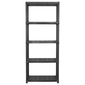 vidaXL Storage Rack 5-Tier Black 71x38x170 cm Plastic