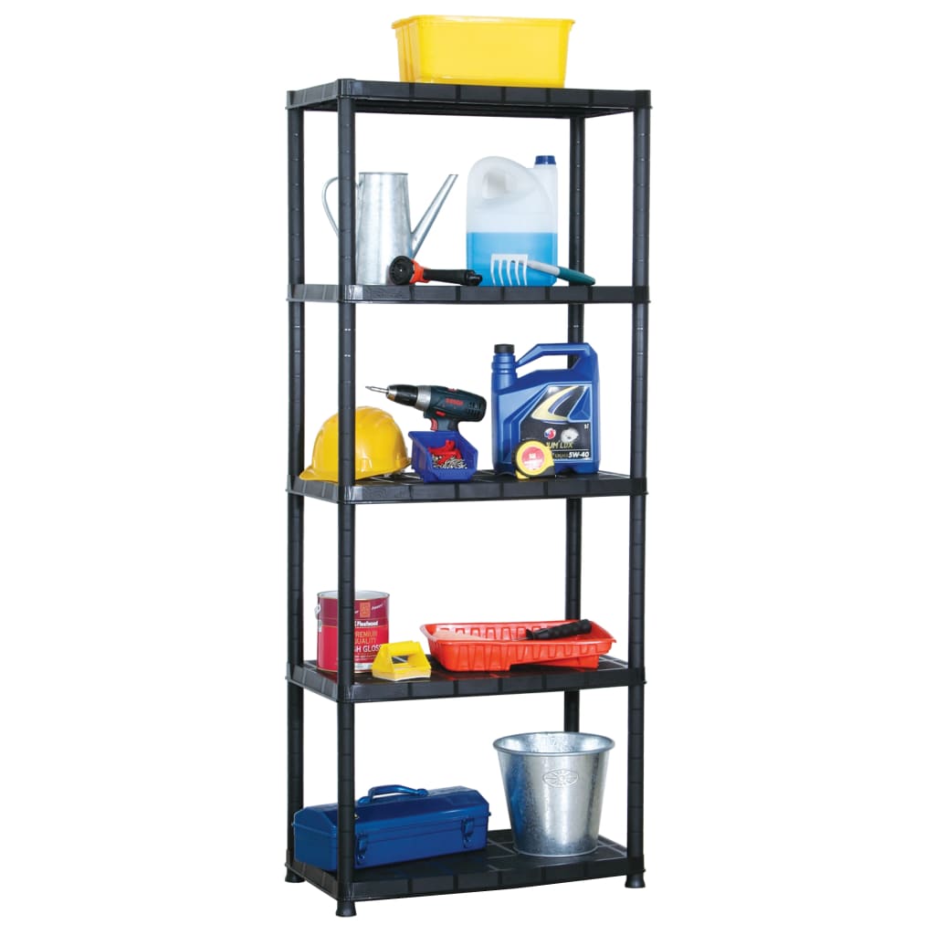 vidaXL Storage Rack 5-Tier Black 71x38x170 cm Plastic