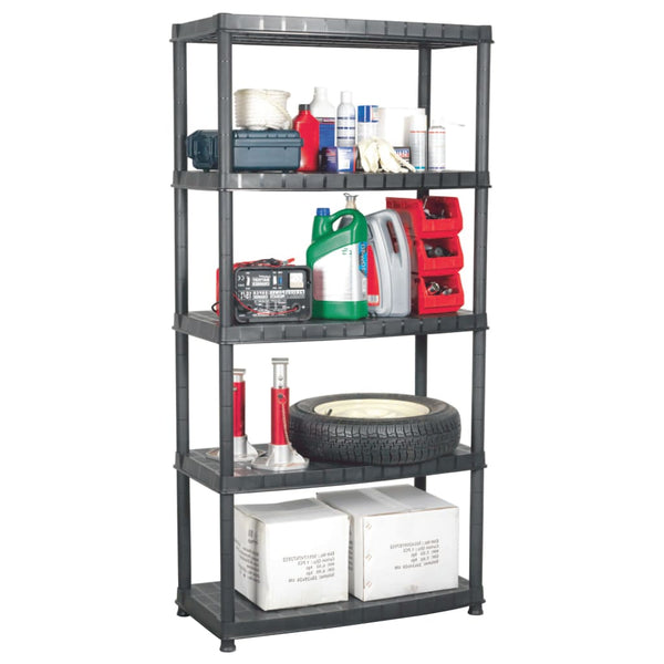 vidaXL Storage Rack 5-Tier Black 85x40x185 cm Plastic