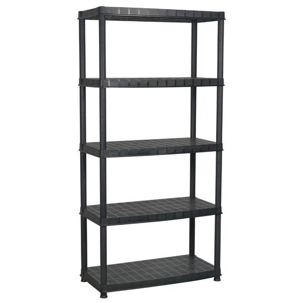 vidaXL Storage Rack 5-Tier Black 91.5x45.7x185 cm Plastic