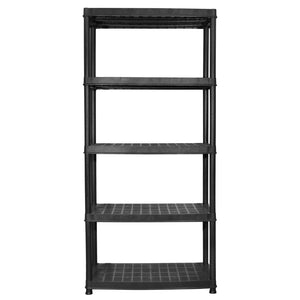 vidaXL Storage Rack 5-Tier Black 91.5x45.7x185 cm Plastic