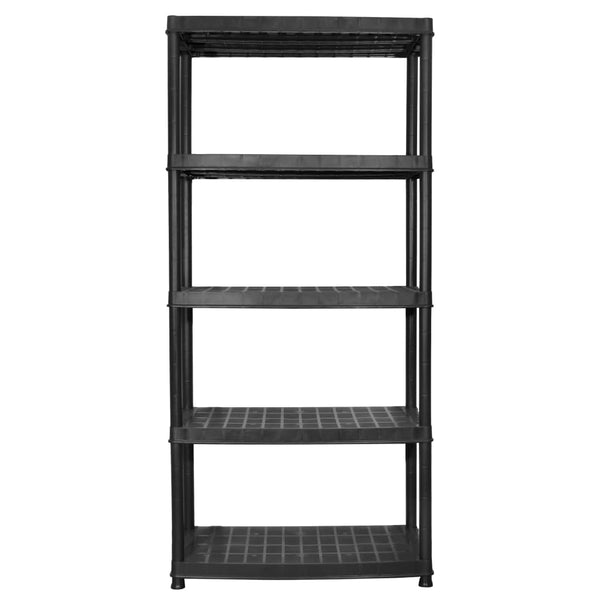 vidaXL Storage Rack 5-Tier Black 91.5x45.7x185 cm Plastic