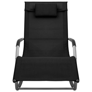 vidaXL Sun Lounger Textilene Black and Grey