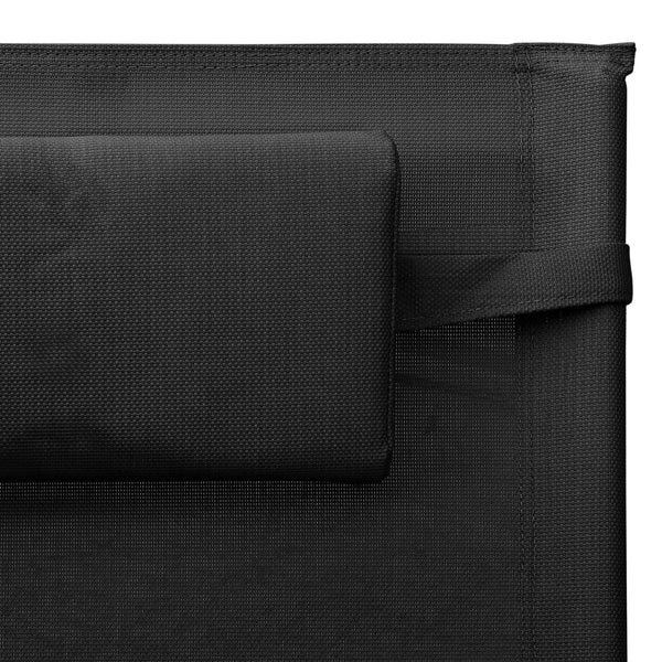 vidaXL Sun Lounger Textilene Black and Grey