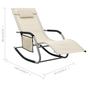vidaXL Sun Lounger Textilene Cream and Grey